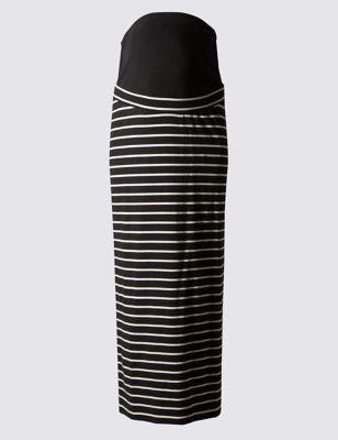 Maternity Striped Maxi Skirt with Modal
